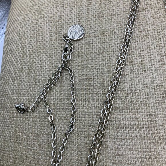 White House Black Market Gold Tone Yellow Enamel Pendant Long Chain Necklace - Picture 6 of 7